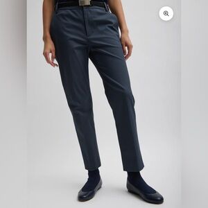 Tibi Oliver Cotton Stretch Tricotine Lennon Ankle Pant Slate Blue 2